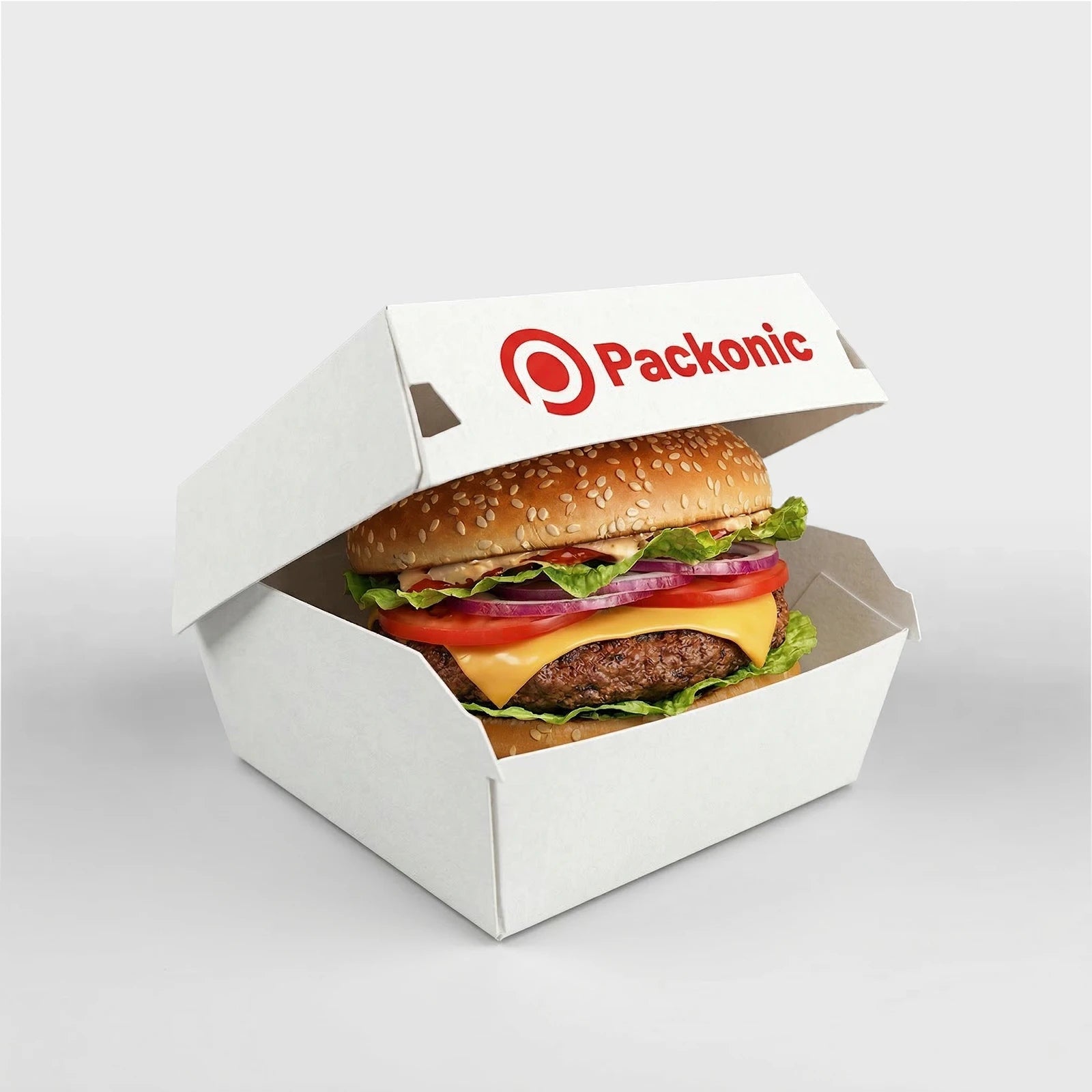 Custom Printed Burger Box - White