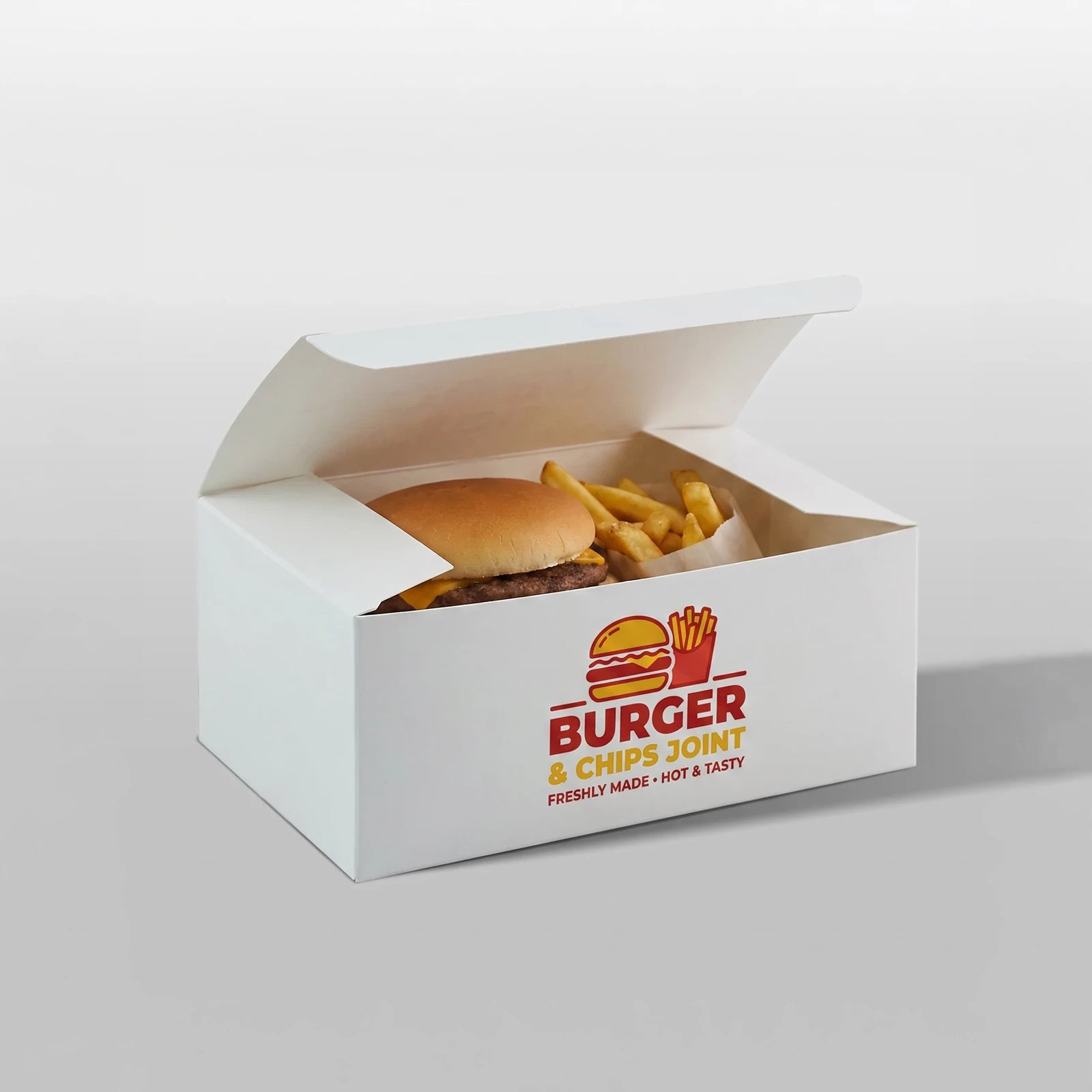 Burger-Menüboxen | Weiß | Automatikboden | Faltbar