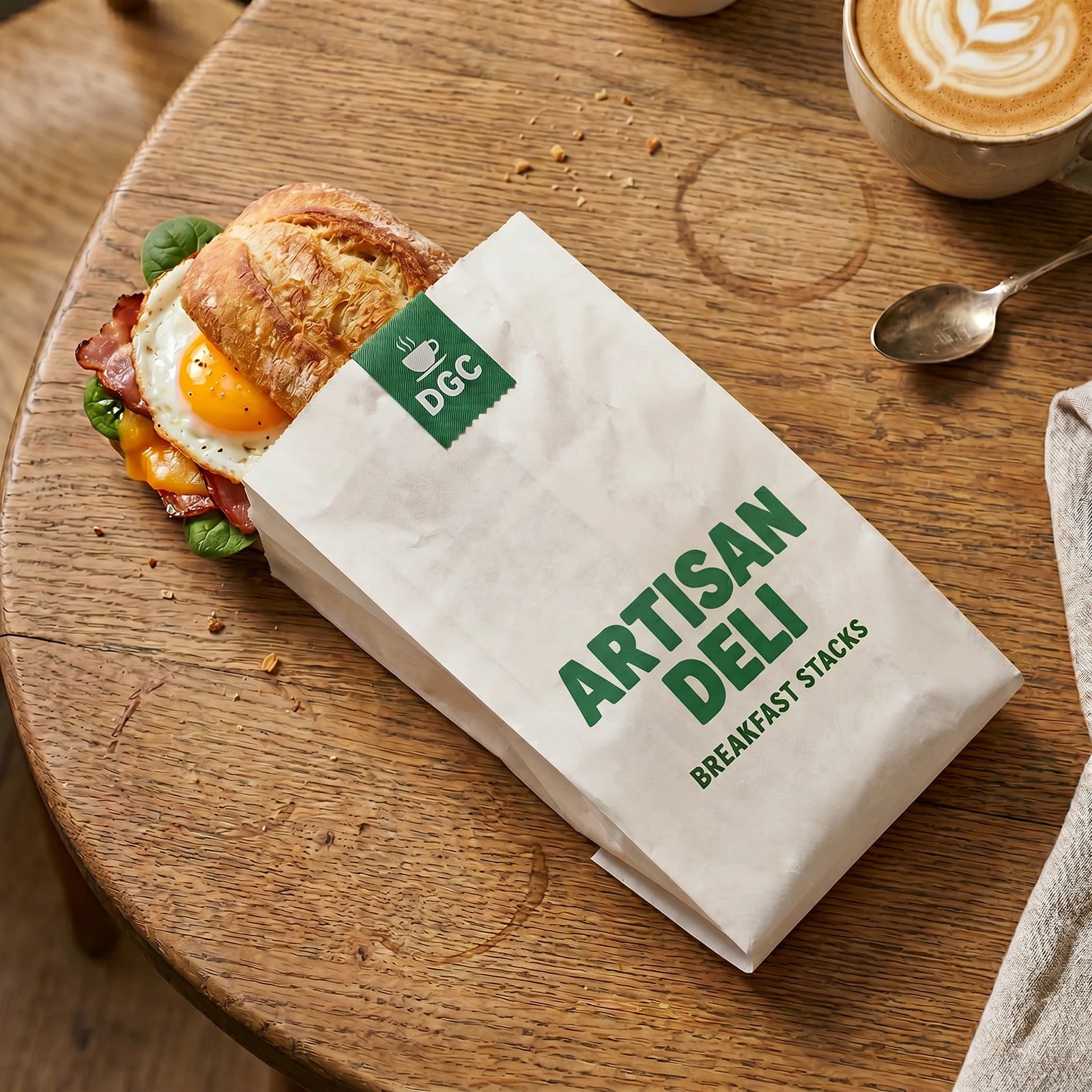 Custom Printed Sandwich Paper Bags - White