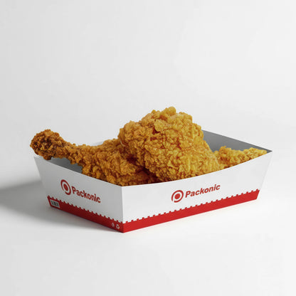 Custom Printed Paper Food Tray - White