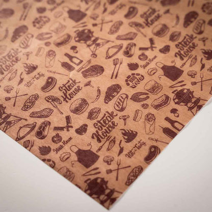 Custom Printed Greaseproof Paper - Brown