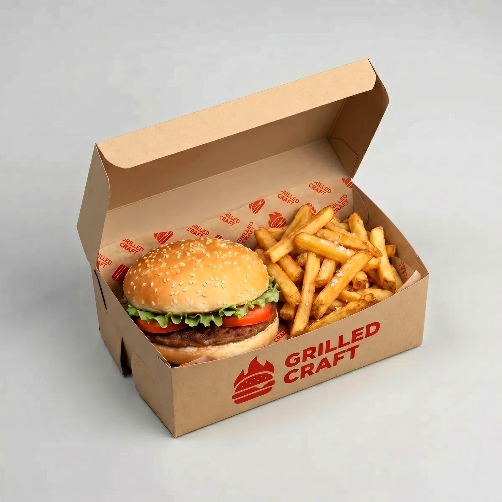 Burger-Menüboxen | Braun | Einfacher Aufbau 