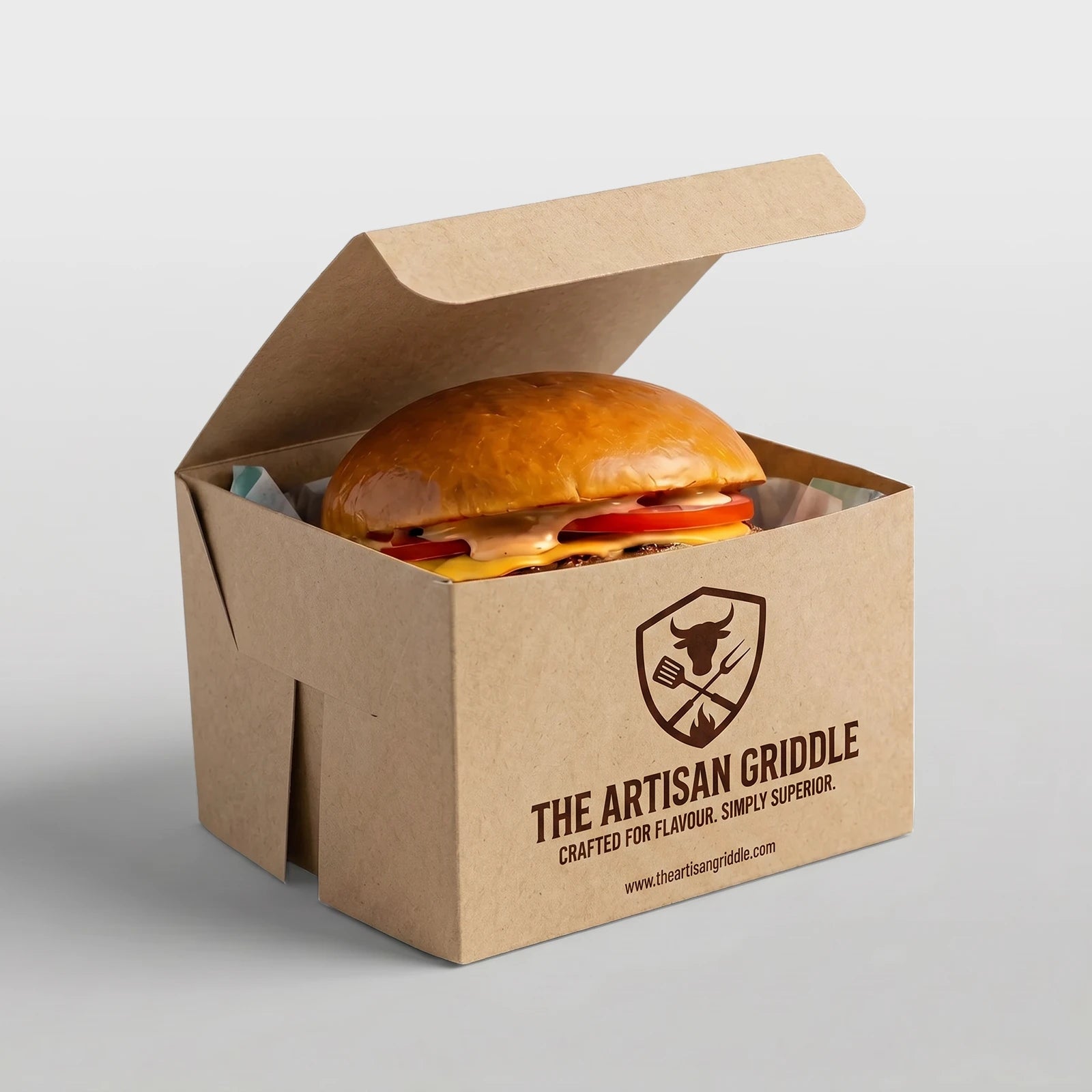 Burgerbox | Braun | Einfacher Aufbau 