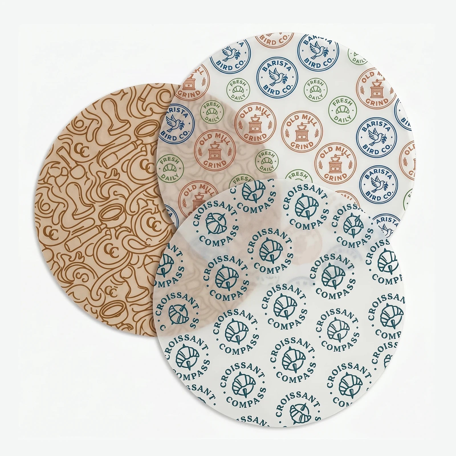 Rundes Einschlagpapier | Weiß