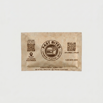 Custom Printed Wet Wipes - 140 x 93 mm - Kraft